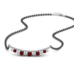 Load image into Gallery viewer, Curved-Bar-Diamond-Mangalsutra-With-Ruby