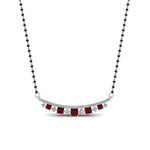 Load image into Gallery viewer, Curved-Bar-Diamond-Mangalsutra-With-Ruby