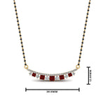 Load image into Gallery viewer, Curved Bar Ruby Mangalsutra