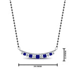 Load image into Gallery viewer, Curved Bar Blue Sapphire Mangalsutra