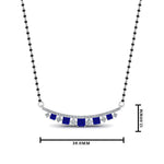Load image into Gallery viewer, Curved Bar Blue Sapphire Mangalsutra
