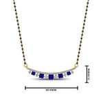 Load image into Gallery viewer, Curved Bar Blue Sapphire Mangalsutra

