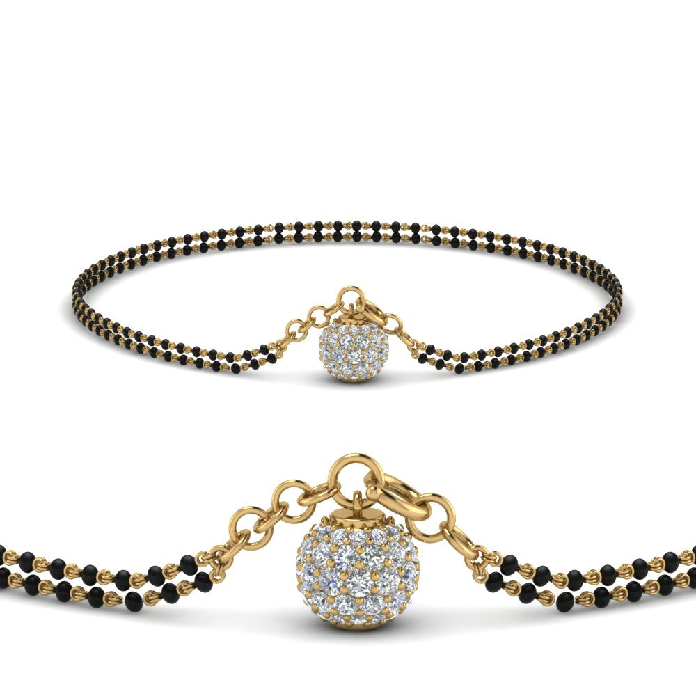 Diamond Ball Drop Mangalsutra Bracelet