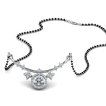 Load image into Gallery viewer, Diamond-Flower-Curved-Mangalsutra