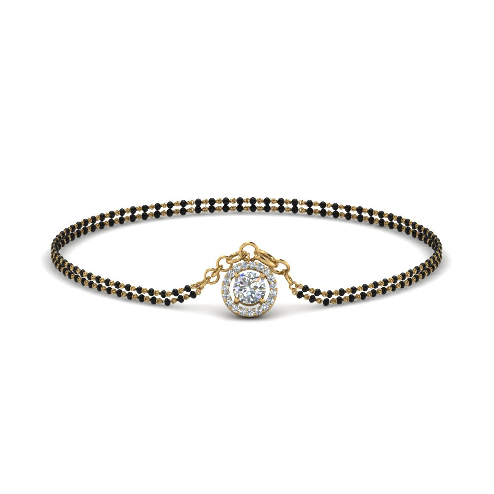 Diamond Halo Drop Mangalsutra Bracelet