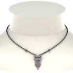 Load image into Gallery viewer, Diamond-Pendant-Mangalsutra-For-Bride-With-Pink-Sapphire

