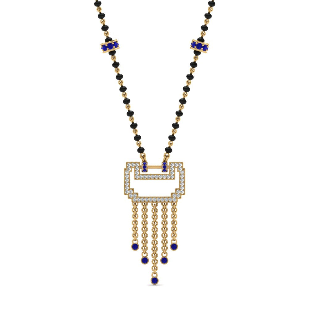 Diamond-Pendant-Mangalsutra-For-Bride-With-Sapphire