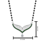 Load image into Gallery viewer, Emerald Filigree Tanmaniya Mangalsutra In Mgs9027Gemgr-Nl-Wg14K-White-Gold
