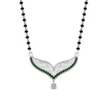 Load image into Gallery viewer, Emerald Filigree Tanmaniya Mangalsutra In Mgs9027Gemgr-Nl-Wg14K-White-Gold
