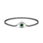 Load image into Gallery viewer, Emerald Halo Drop Mangalsutra Bracelet
