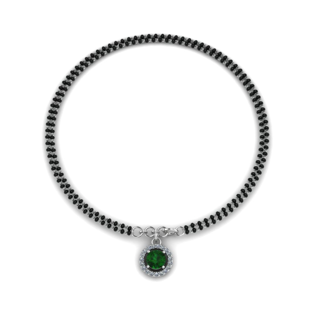 Emerald Halo Drop Mangalsutra Bracelet