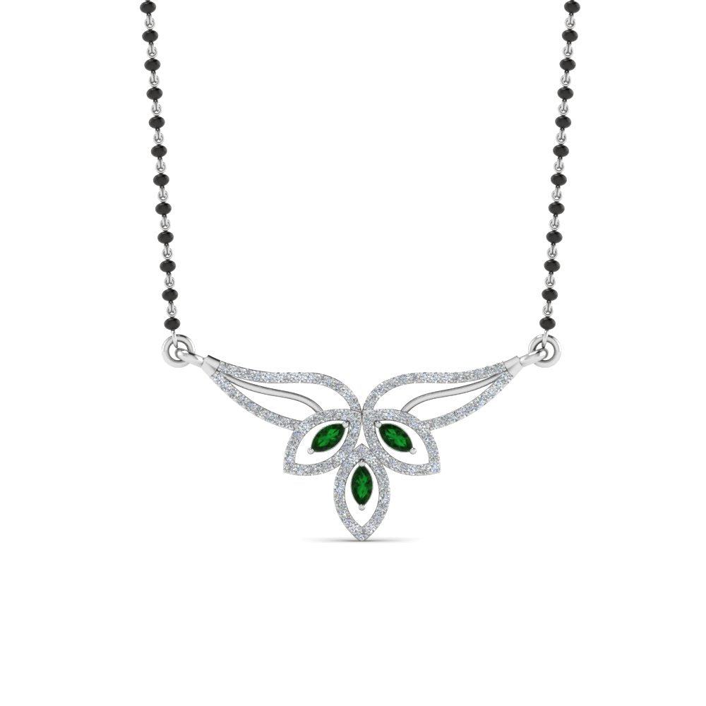 Emerald-Petal-Mangalsutra-Pendant
