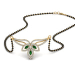 Load image into Gallery viewer, Emerald-Petal-Mangalsutra-Pendant