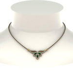 Load image into Gallery viewer, Emerald-Petal-Mangalsutra-Pendant