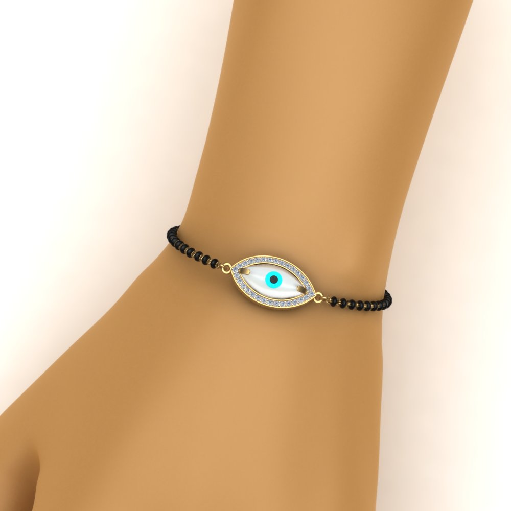 Evil Eye Diamond Mangalsutra Bracelet