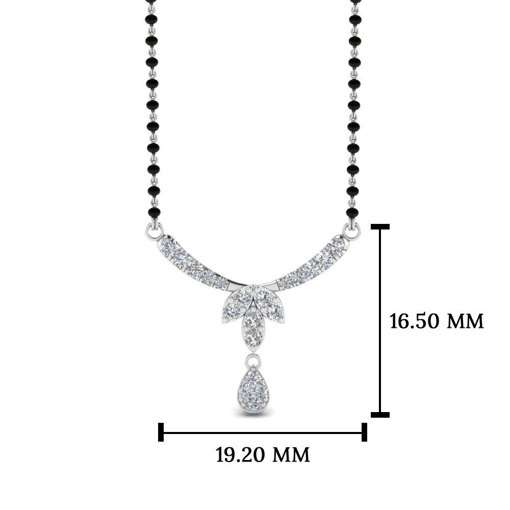 Floral Drop Diamond Mangalsutra Necklace