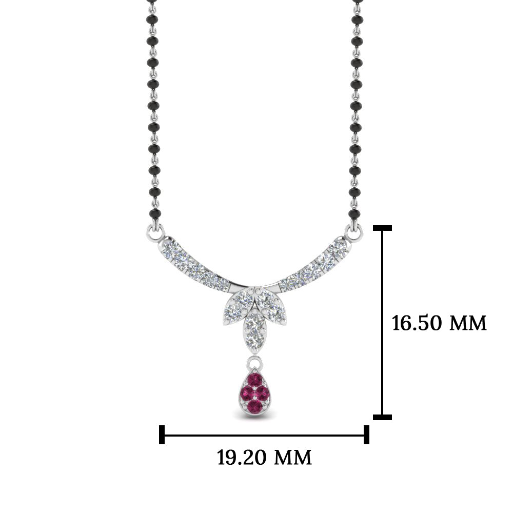Floral Drop Pink Sapphire Mangalsutra Necklace