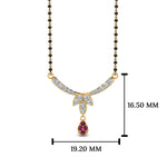 Load image into Gallery viewer, Floral Drop Pink Sapphire Mangalsutra Necklace
