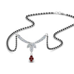 Load image into Gallery viewer, Floral-Drop-Diamond-Mangalsutra-Necklace-With-Ruby