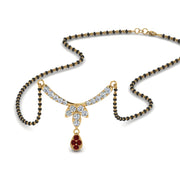 Floral-Drop-Diamond-Mangalsutra-Necklace-With-Ruby