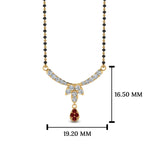 Load image into Gallery viewer, Floral-Drop-Diamond-Mangalsutra-Necklace-With-Ruby