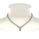 Load image into Gallery viewer, Floral-Drop-Diamond-Mangalsutra-Necklace-With-Ruby
