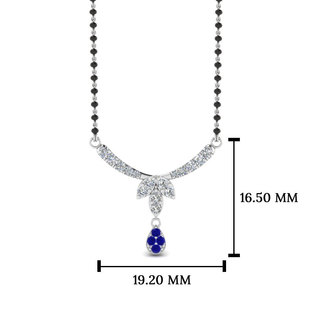 Floral Drop Blue Sapphire Mangalsutra Necklace