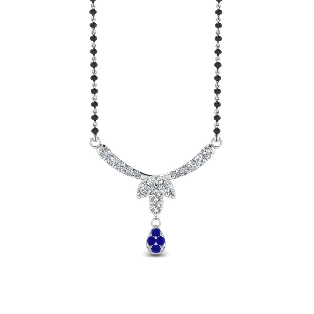 18K Gold Hydrangea Sapphire Necklace - Garden of Silver