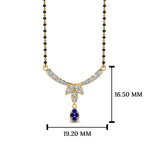 Load image into Gallery viewer, Floral Drop Blue Sapphire Mangalsutra Necklace