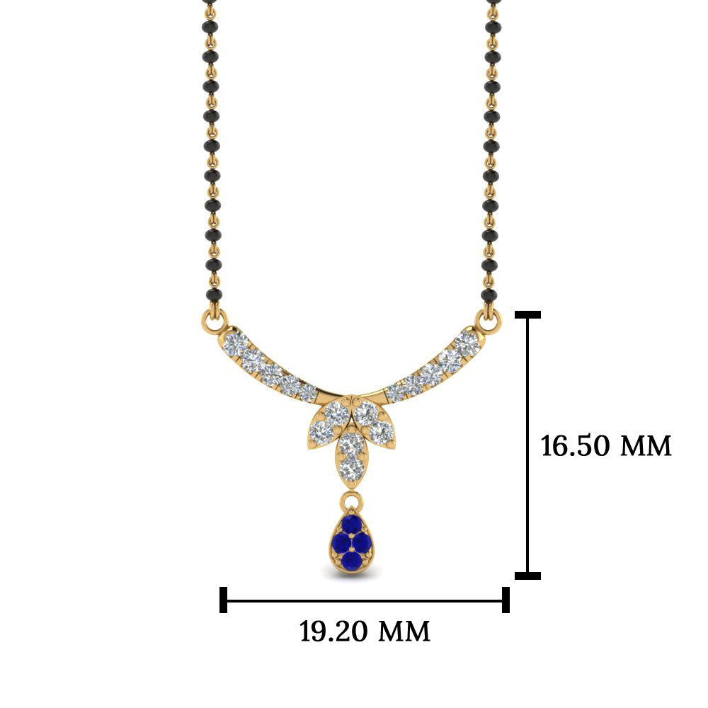 Floral Drop Blue Sapphire Mangalsutra Necklace