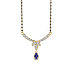 Load image into Gallery viewer, Floral-Drop-Diamond-Mangalsutra-Necklace-With-Sapphire
