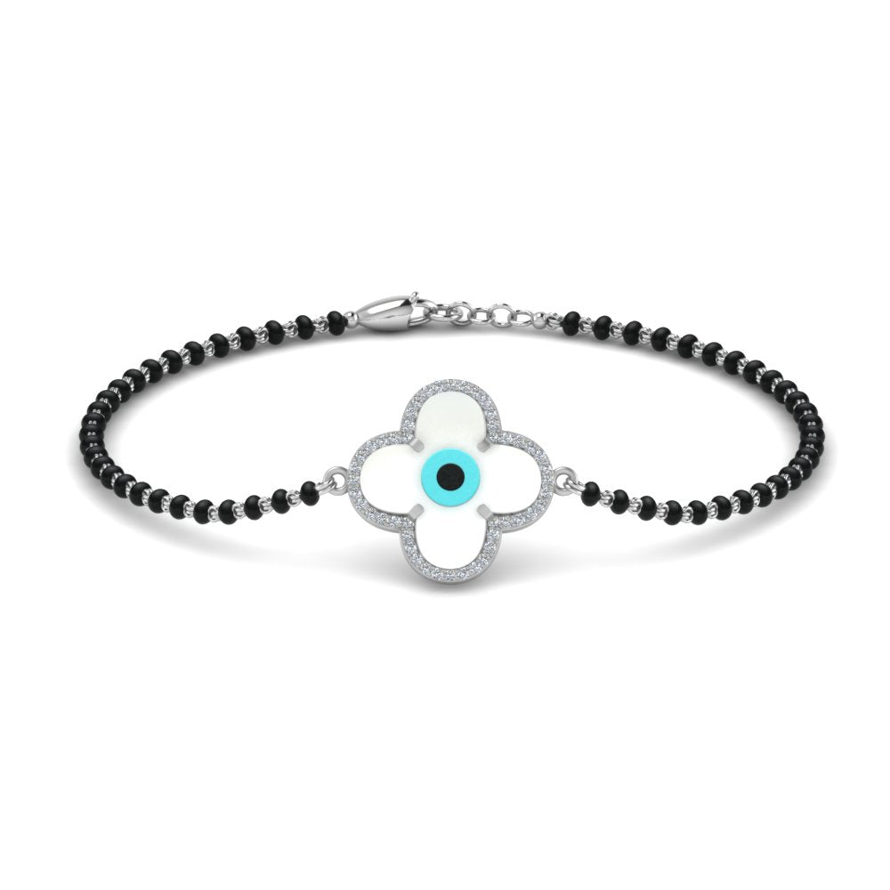 Flower Evil Eye Diamond Bracelet Mangalsutra