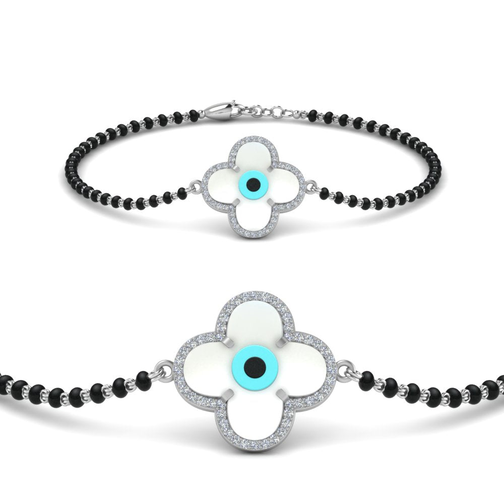 Flower Evil Eye Diamond Bracelet Mangalsutra