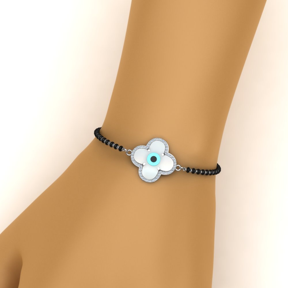 Flower Evil Eye Diamond Bracelet Mangalsutra