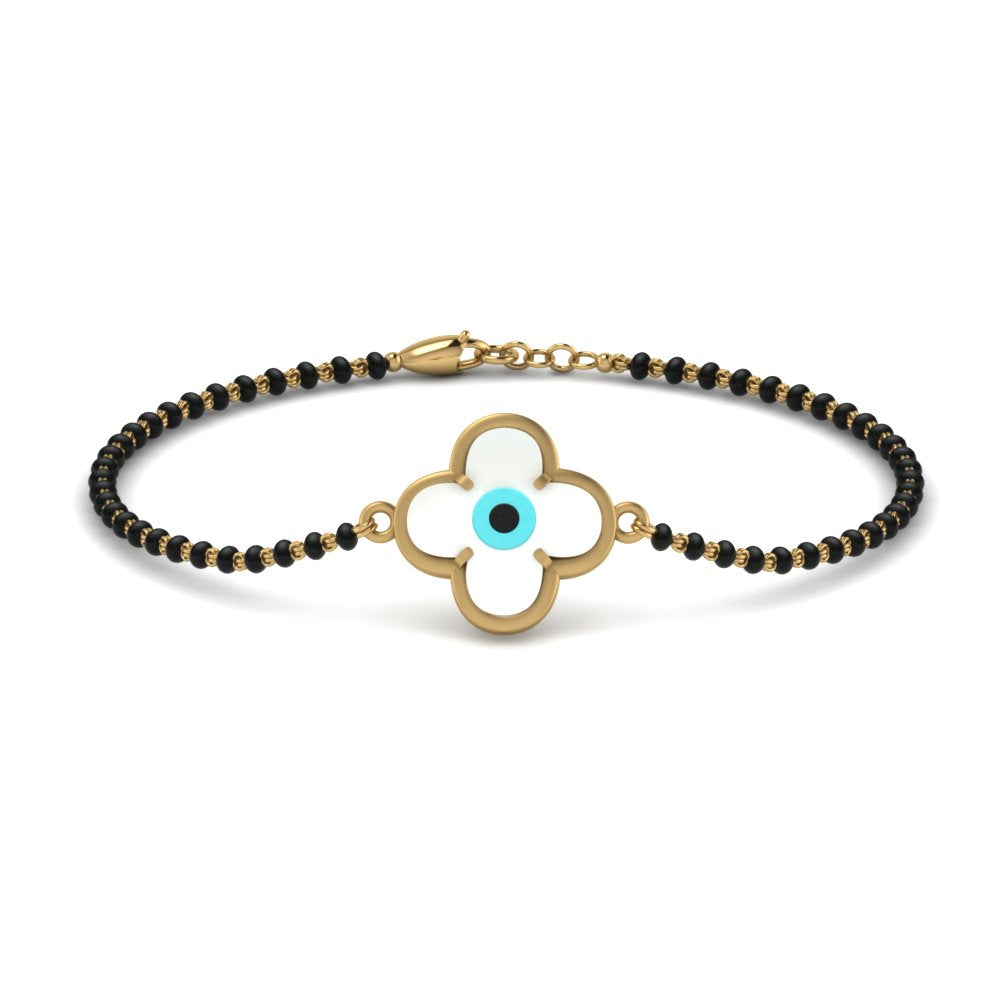 Flower Evil Eye Mangalsutra Bracelet