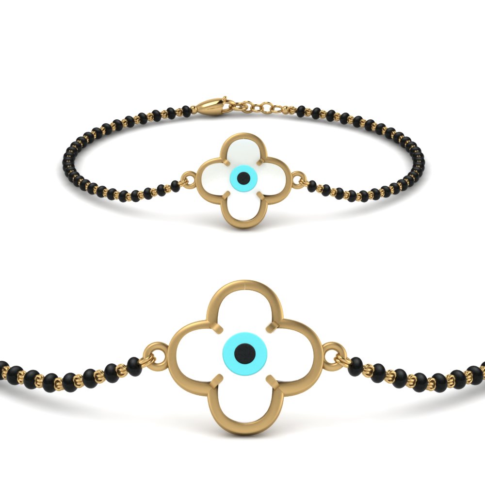 Flower Evil Eye Mangalsutra Bracelet