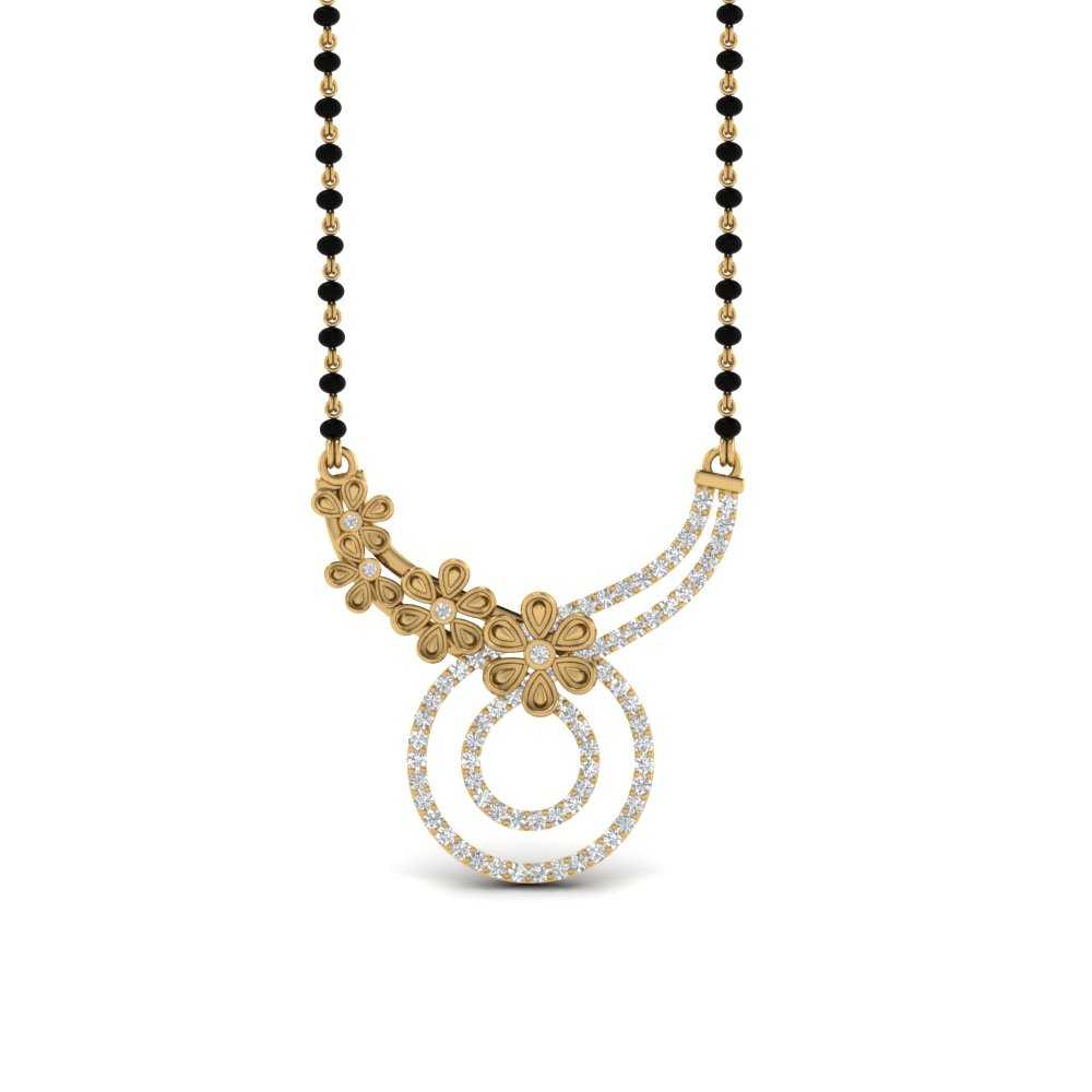 Flower-And-Diamond-Mangalsutra