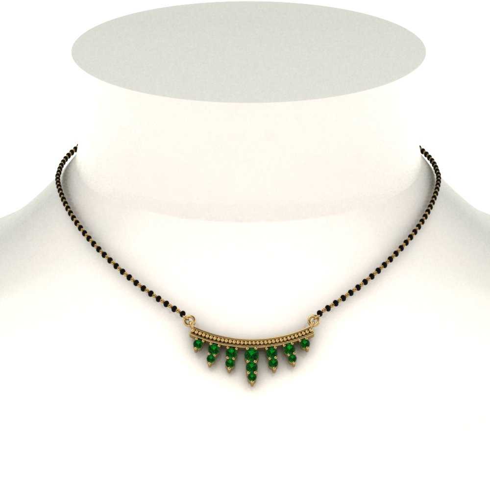 Green Emerald Drops Mangalsutra