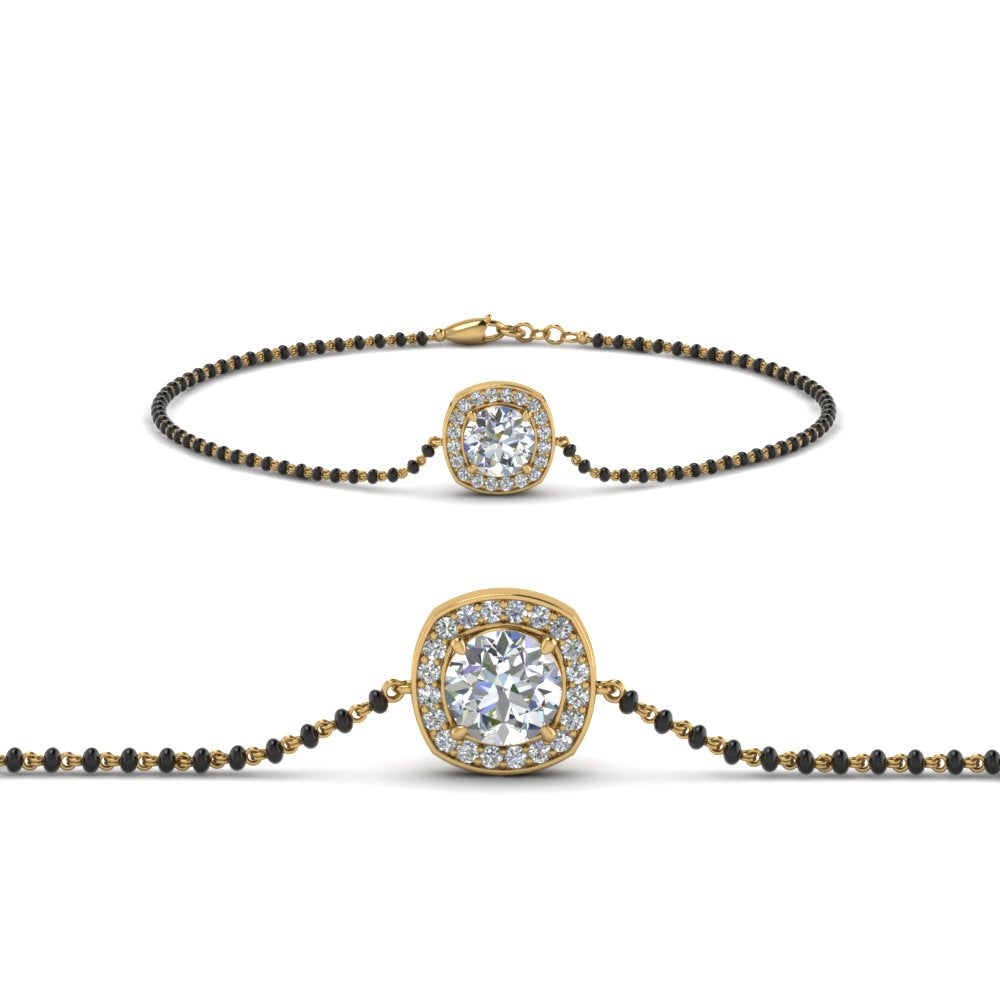 Halo Diamond Bracelet Mangalsutra