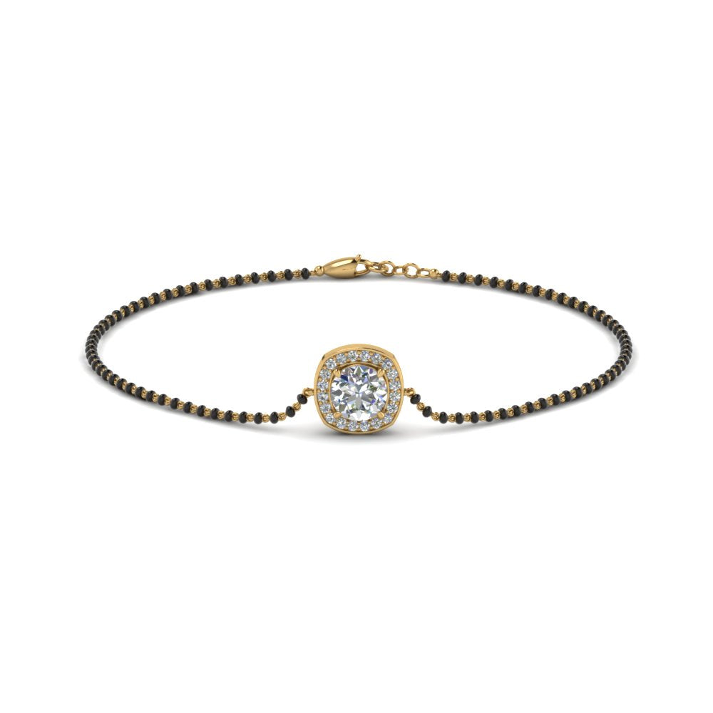 Halo Diamond Bracelet Mangalsutra