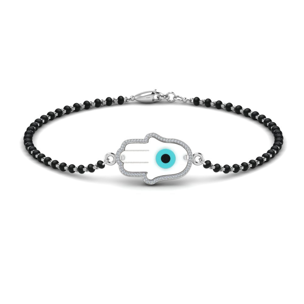 Hamsa Evil Eye Diamond Bracelet Mangalsutra