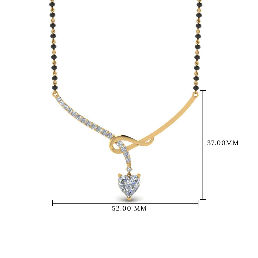 Heart Diamond Drop Mangalsutra Pendant