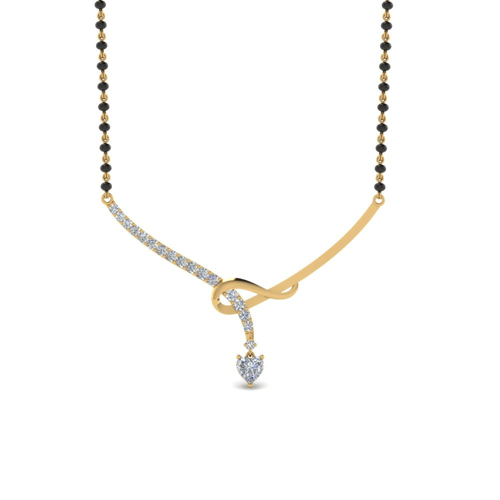 Heart-Diamond-Drop-Mangalsutra-Pendant