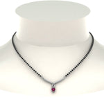 Load image into Gallery viewer, Heart-Pink-Sapphire-Drop-Mangalsutra

