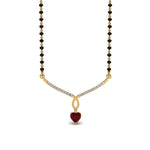 Load image into Gallery viewer, Heart-Ruby-Drop-Mangalsutra
