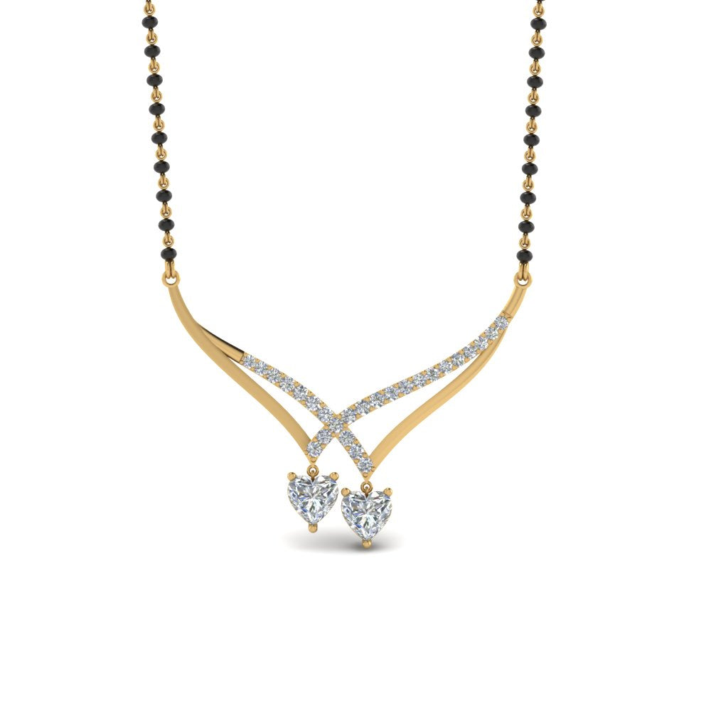 Heart-Diamond-Drop-Necklace-Mangalsutra