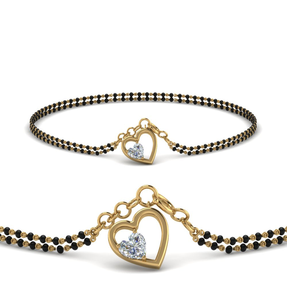 Heart Drop Diamond Mangalsutra Bracelet
