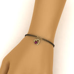 Load image into Gallery viewer, Heart Drop Pink Sapphire Mangalsutra Bracelet