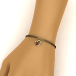 Load image into Gallery viewer, Heart Drop Pink Sapphire Mangalsutra Bracelet
