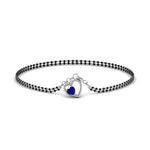 Load image into Gallery viewer, Heart Drop Blue Sapphire Mangalsutra Bracelet